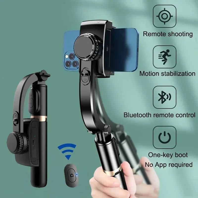 Auto Tracking Tripod - Q08 핸드헬드 짐벌 스테빌라이저 셀카봉 조명