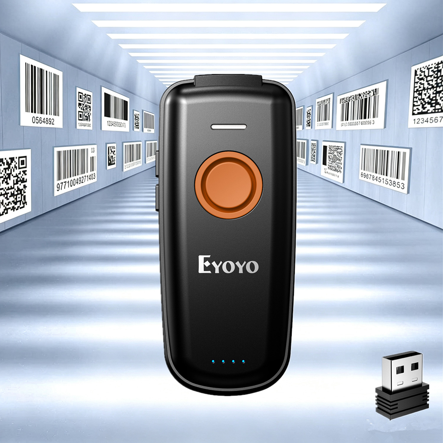 Barcode Scanner Wireless - EYOYO 미니 바코드 스캐너 1D 2.4G
