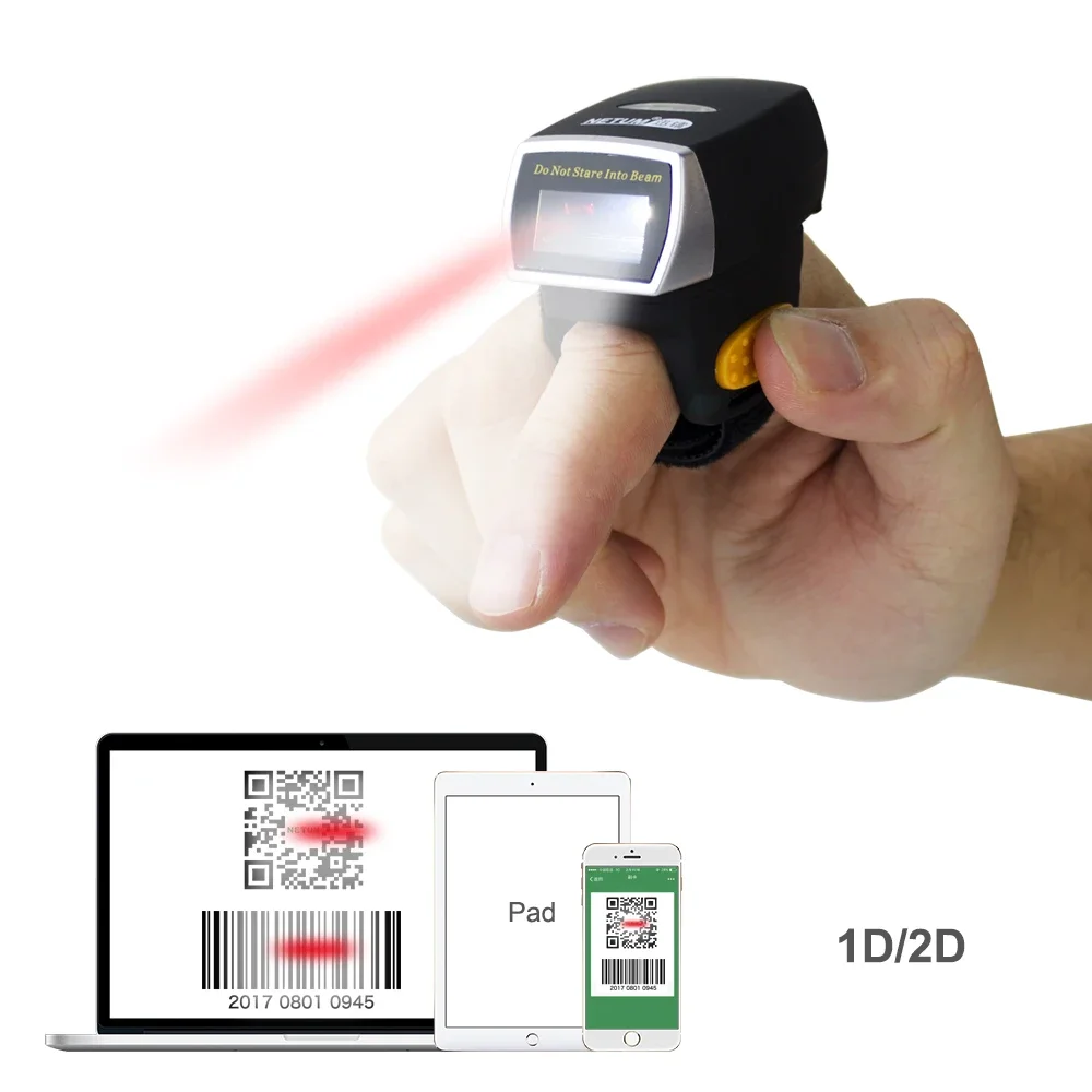 Barcode Scanner Wireless - 새로운 넷움 미니 손가락 링 바코드
