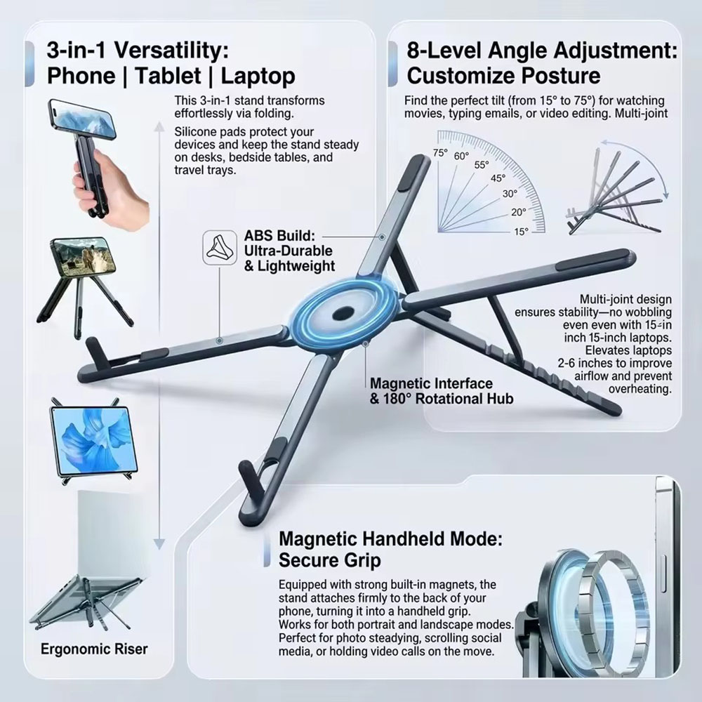 Auto Tracking Tripod - 휴대용 자석식 휴대폰 거치대 & 셀카봉