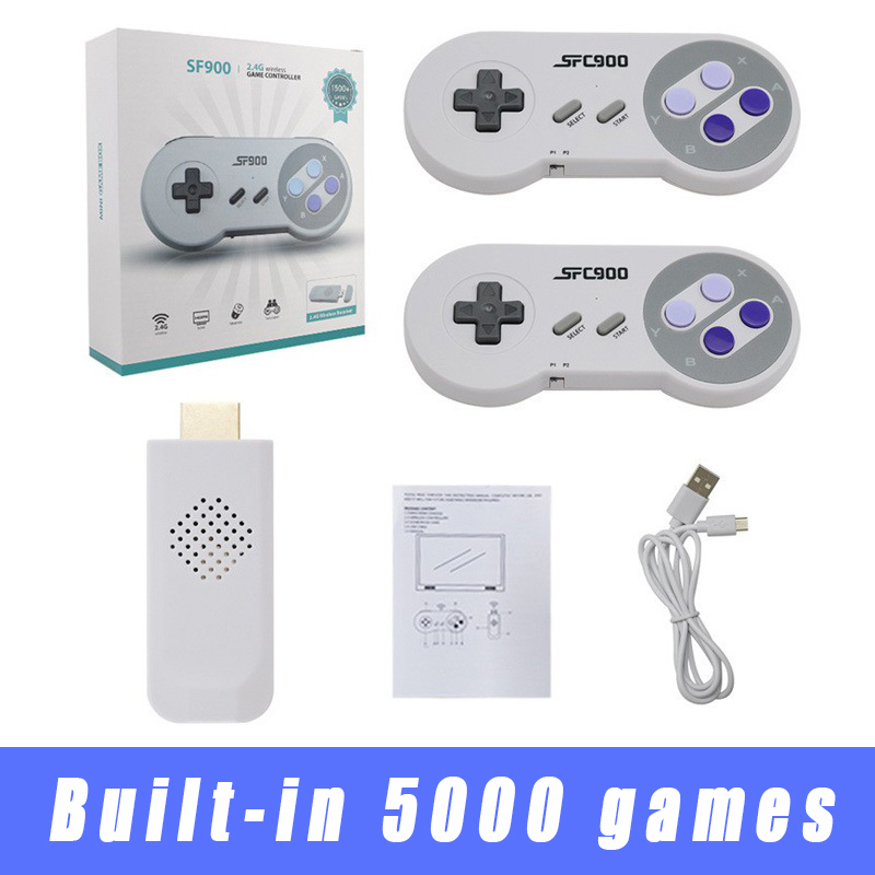 Retro Game Controller Usb - SF900 레트로 콘솔(5000개의 내장 게임 포함)