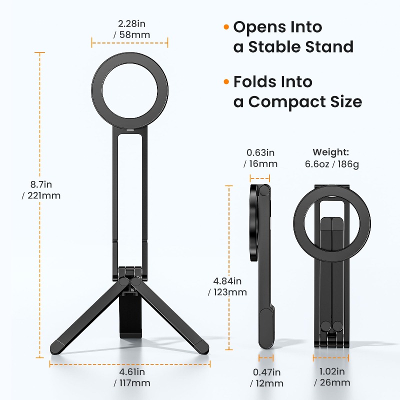 Auto Tracking Tripod - 포켓형 자석 휴대폰 거치대 다기능 접이식