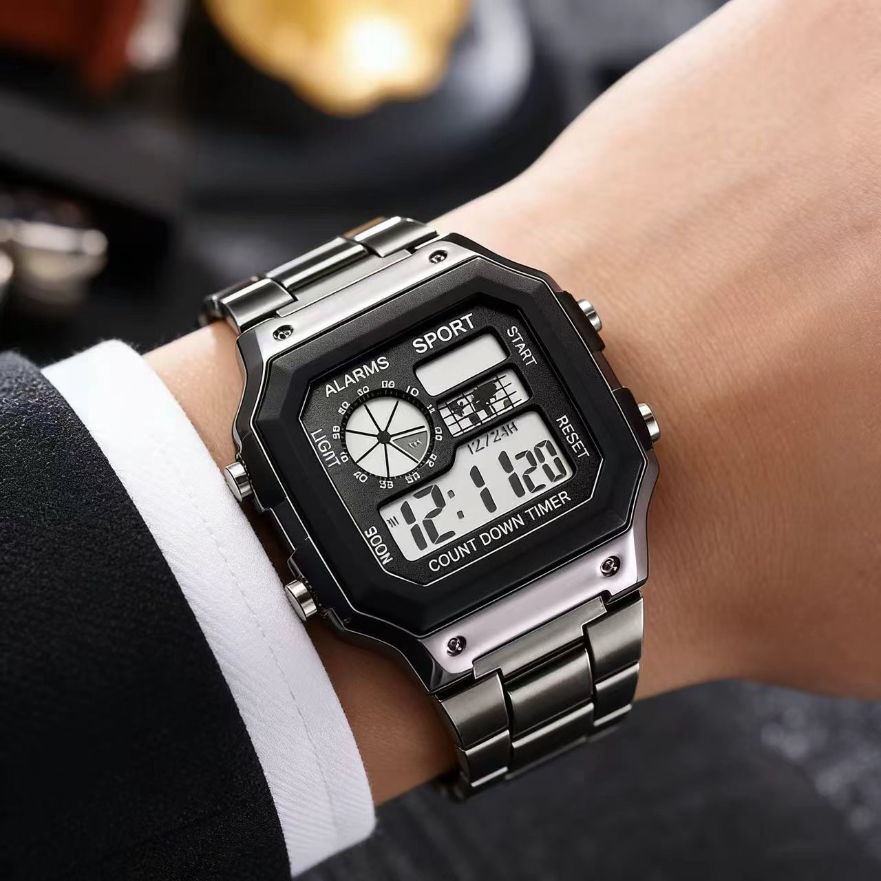 남자 군사 시계 럭셔리 스포츠 디지털 시계 스테인레스  - Electronics Gadgets For Men 리뷰 및 가격
