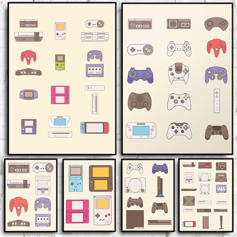 비디오 게임 휴대용 및 콘솔 진화 포스터 게임패드 캔버 - Handheld Game Console 리뷰 및 가격