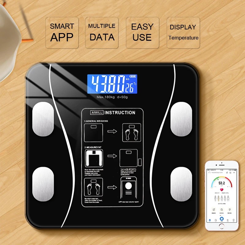 스마트 무선 디지털 체지방 측정기 블루투스 호환 욕실  - Body Fat Scale Smart 리뷰 및 가격